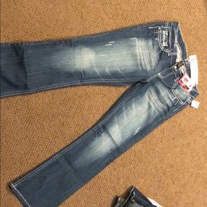 Distressed denim bling